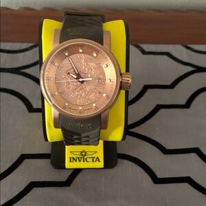 Invicta Rose Gold Watch with Olive Strap
